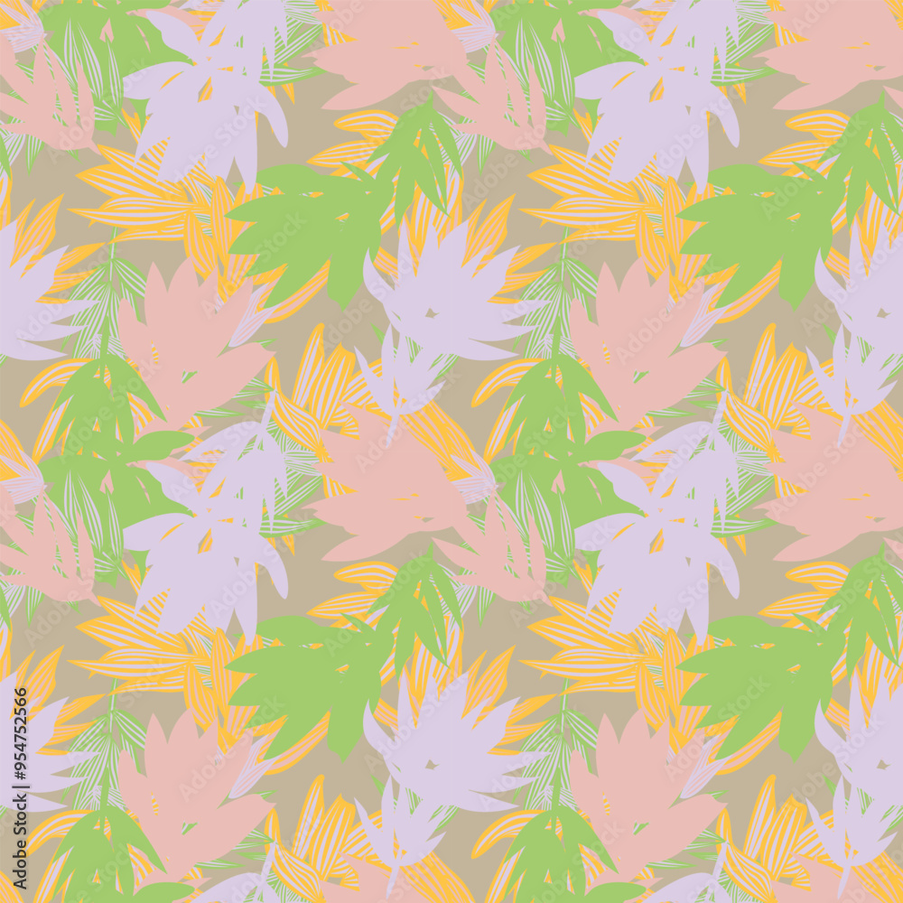 Pastels Botanical Floral Seamless Pattern Design Pastels Botanical Floral Seamless Pattern Design