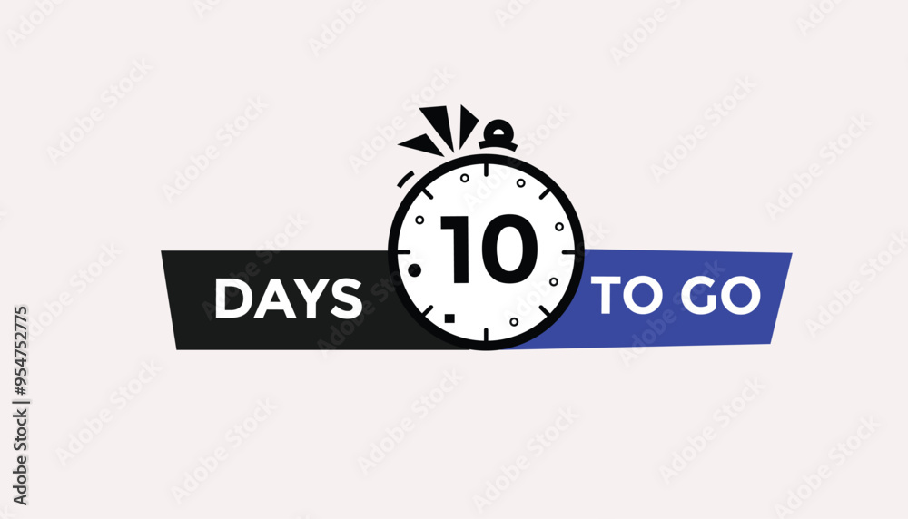 10 days to go Countdown number banner templates. time icon. Vector Illustration
10 days to go Countdown number banner templates. time icon. Vector Illustration