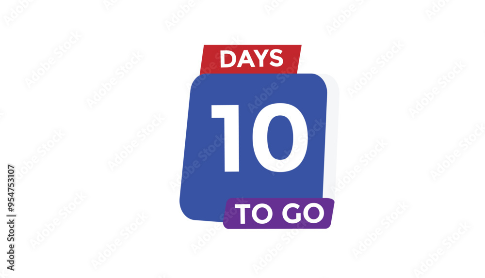 10 days to go Countdown number banner templates. time icon. Vector Illustration
10 days to go Countdown number banner templates. time icon. Vector Illustration