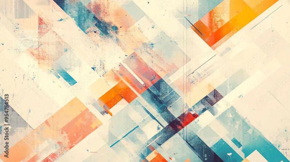 Obraz premium Bright abstract geometric pattern with intersecting lines in various colors.