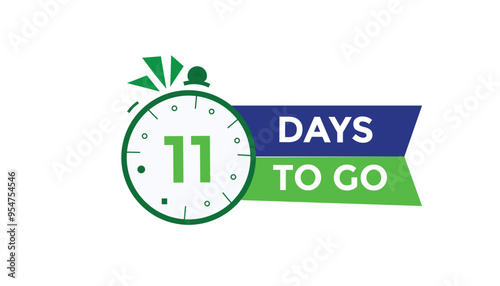 11 days to go Countdown number banner templates. time icon. Vector Illustration 
