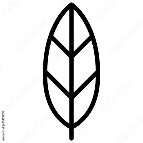 Leaf icon in thin line style vector illustration graphic design photo