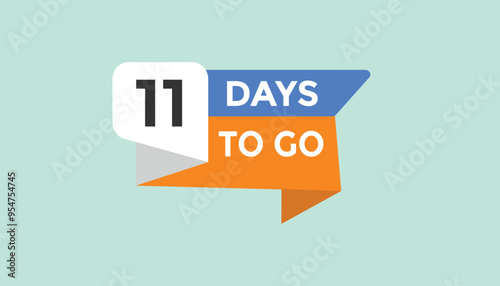 11 days to go Countdown number banner templates. time icon. Vector Illustration 
