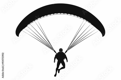 Paragliding silhouette vector illustration