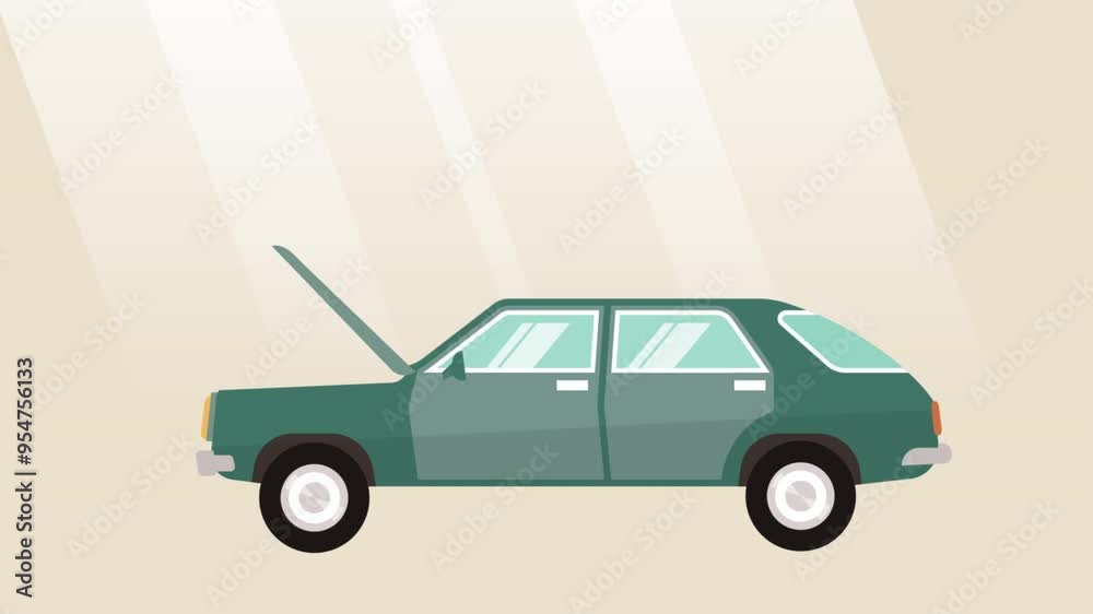 Opening The Hood Of The Vehicle Arriving At The Car Repair Service 2D Cartoon Animation Opening The Hood Of The Vehicle Arriving At The Car Repair Service 2D Cartoon Animation