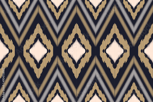 Ethnic ikat seamless pattern.beautiful pattern. folk embroidery,bohemian style,aztec geometric art ornament print.ethnic abstract art.Seamless fabric.design for fabric, carpet, wallpaper, clothing.