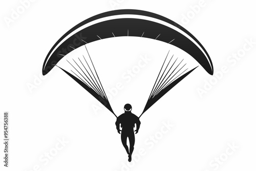 Paragliding silhouette vector illustration