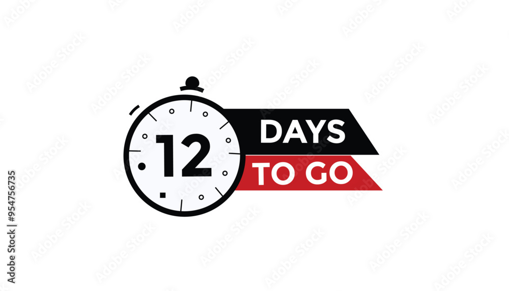 12 days to go Countdown number banner templates. time icon. Vector Illustration
12 days to go Countdown number banner templates. time icon. Vector Illustration