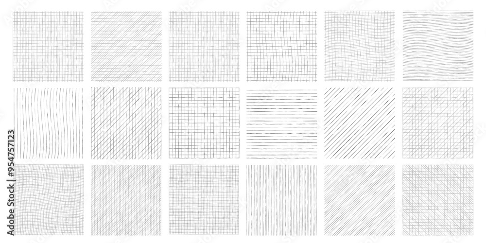 Hand drawn line hatching isolated on white