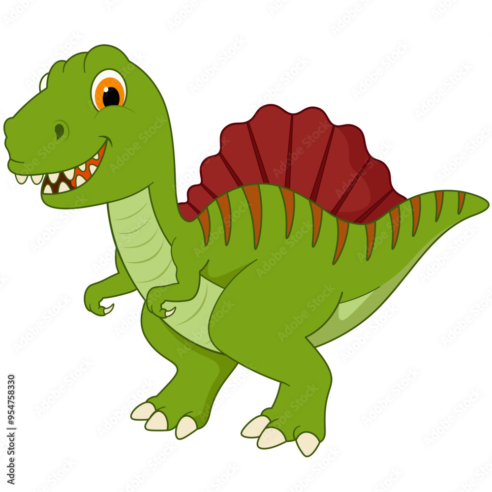 Fototapeta premium Cute Spinosaurus Dinosaur Illustration