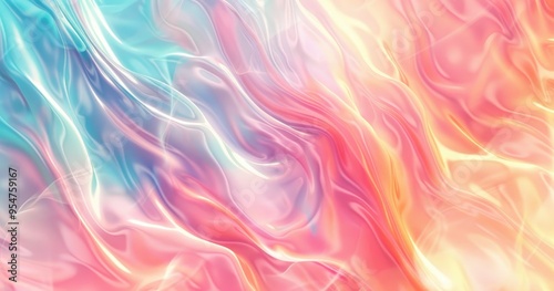 Wallpaper Mural A vibrant abstract background featuring flowing colors in shades of blue, pink, and orange, creating a dreamy and fluid aesthetic. Torontodigital.ca