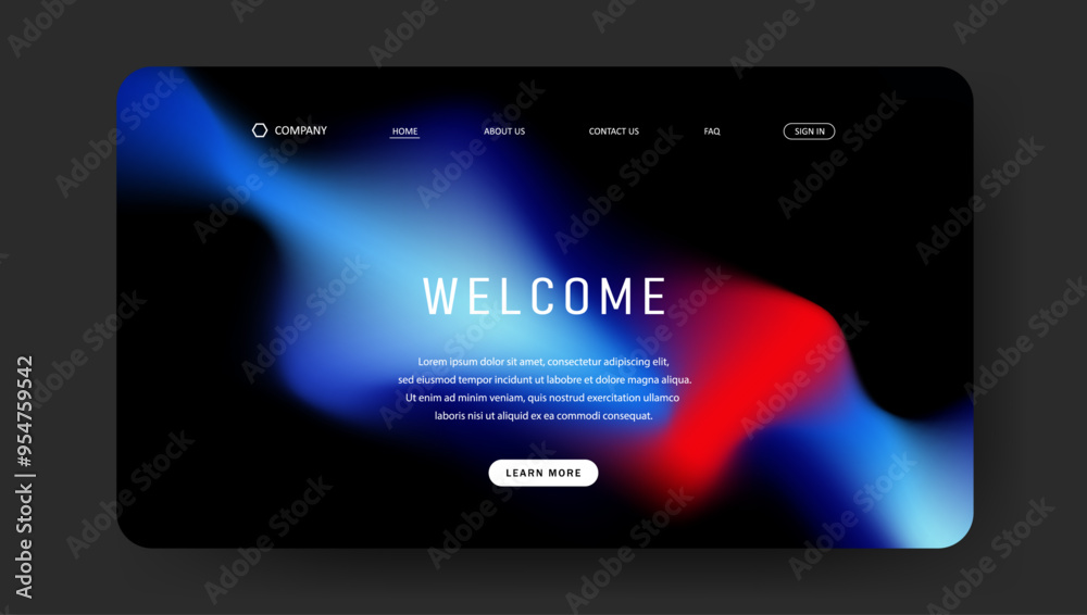 Abstract wave futuristic design of landing page. retro gradient mesh website design Abstract wave futuristic design of landing page. retro gradient mesh website design