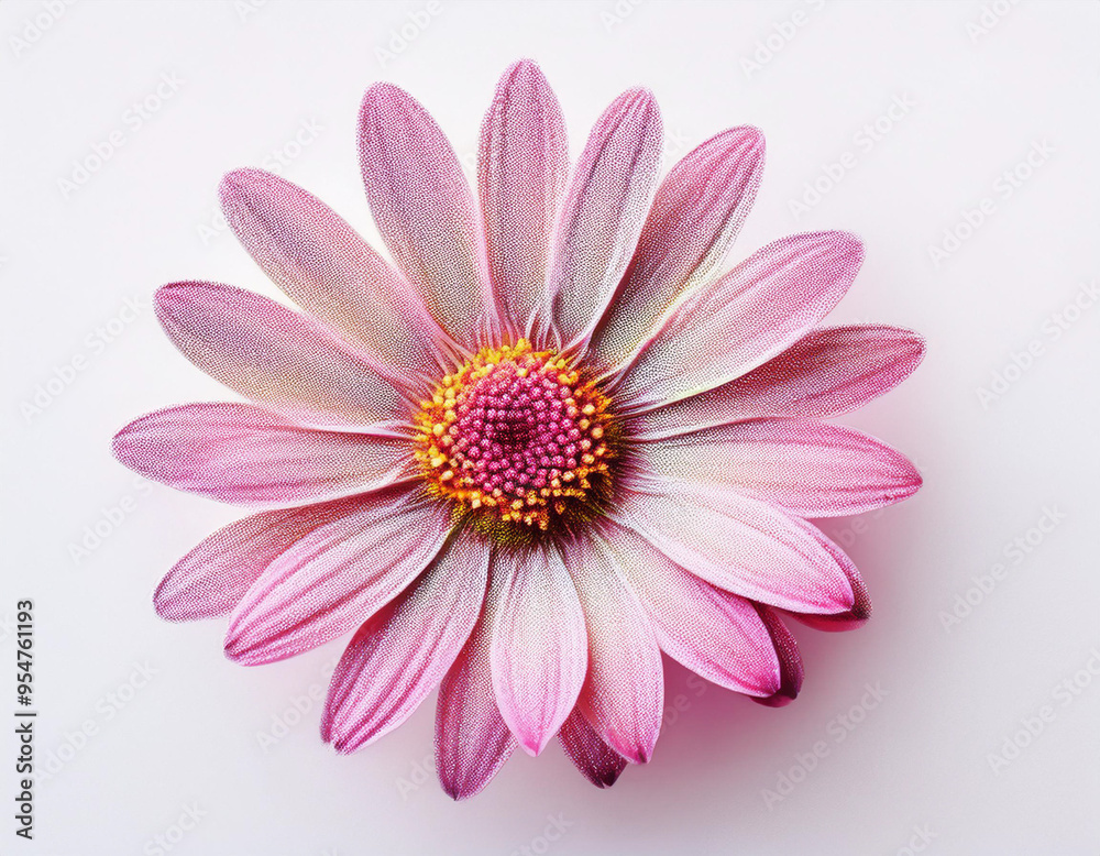 Closeup Illustration of a Pink Daisy Flower Detailed Artistic Floral Design and Botanical Art Closeup Illustration of a Pink Daisy Flower Detailed Artistic Floral Design and Botanical Art