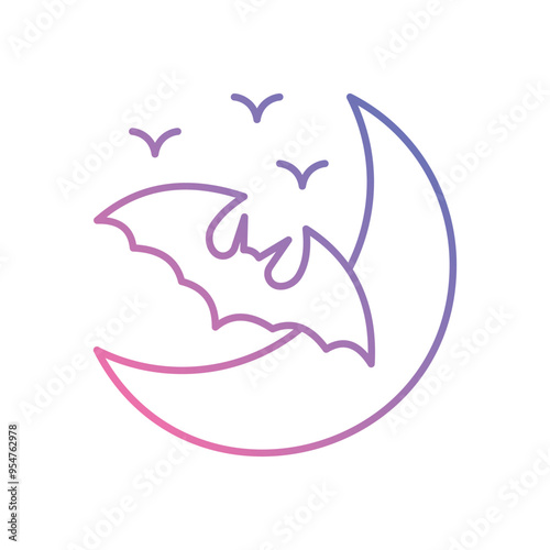 Eerie Moon icon vector stock illustration