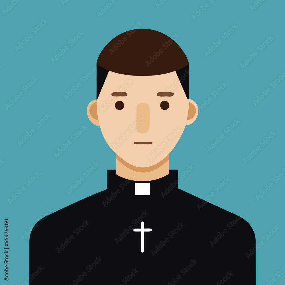 vector illustration of priest