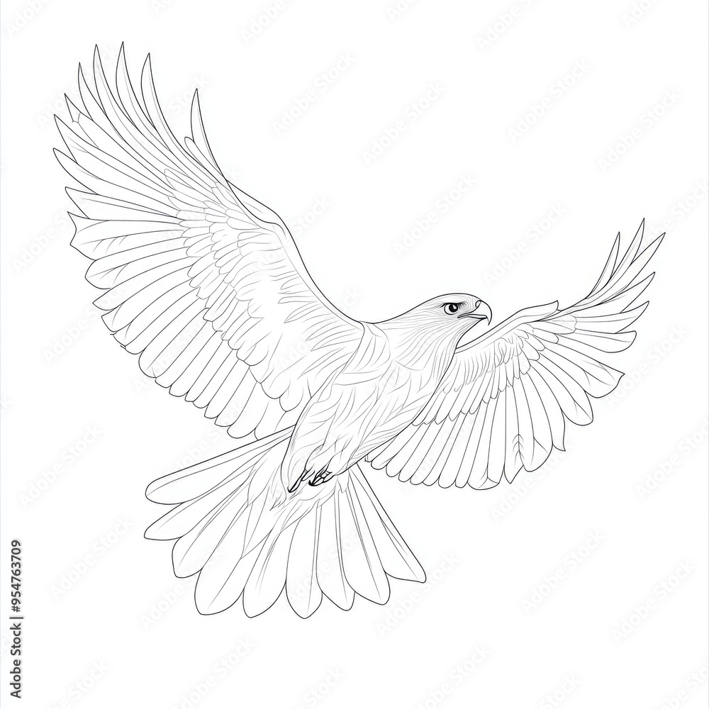 Obraz premium Geometric Falcon Line Art Illustration