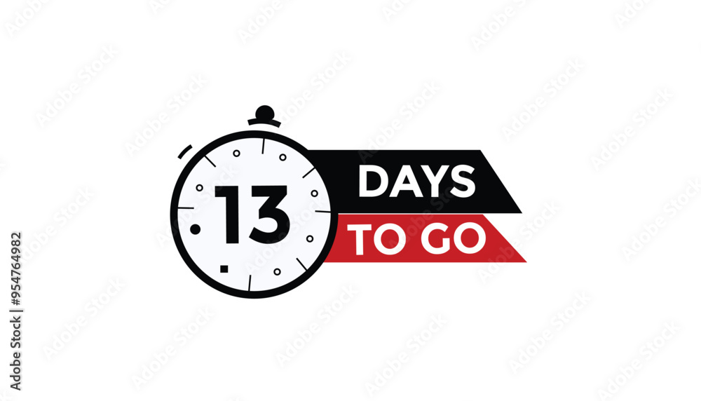13 days to go Countdown number banner templates. time icon. Vector Illustration
13 days to go Countdown number banner templates. time icon. Vector Illustration