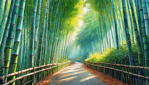 竹林の小径のようなイラスト 02