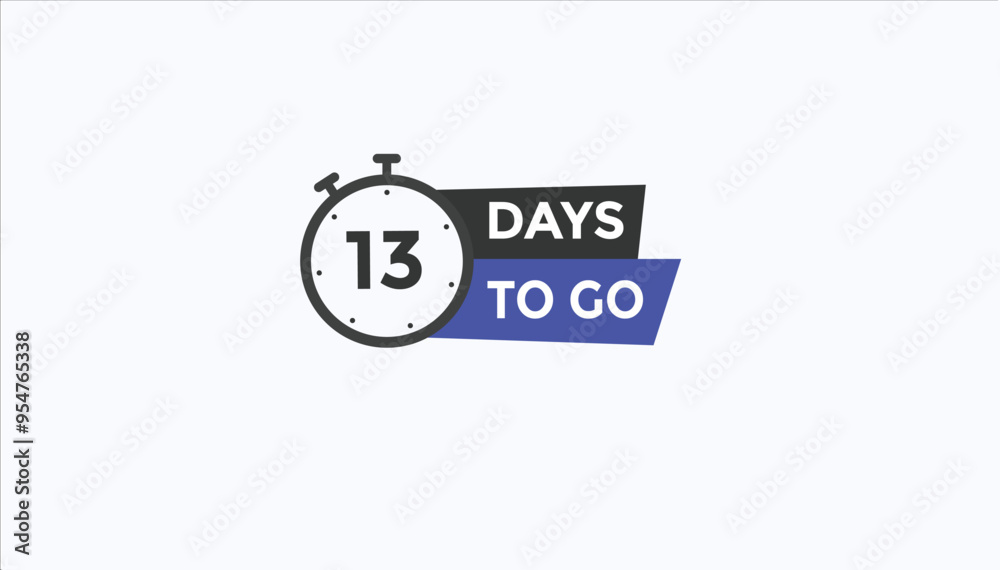 13 days to go Countdown number banner templates. time icon. Vector Illustration
13 days to go Countdown number banner templates. time icon. Vector Illustration