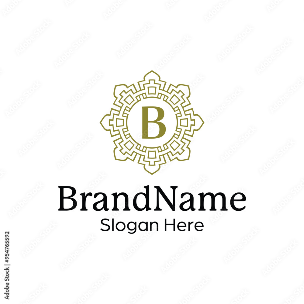 Elegant ornamental emblem premium crest template logo Elegant ornamental emblem premium crest template logo