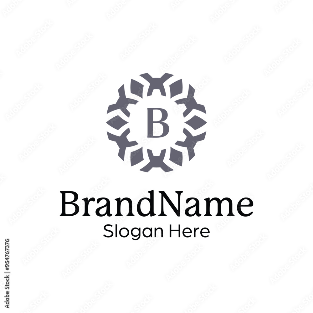 Elegant ornamental emblem premium crest template logo