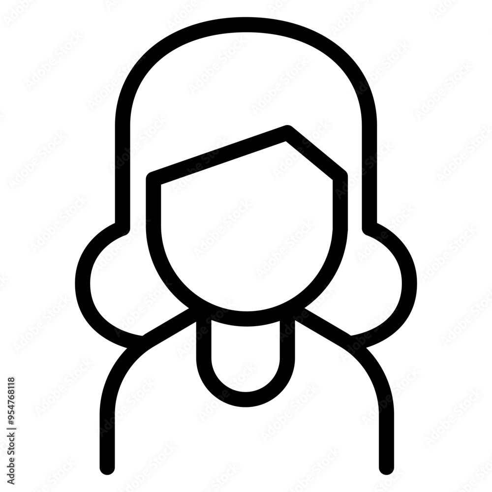 Woman icon in thin line style vector illustration graphic design Woman icon in thin line style vector illustration graphic design