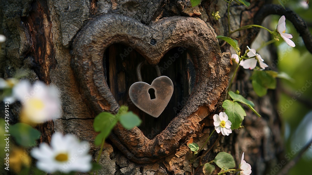 imagine picture of heart lock in the tree imagine picture of heart lock in the tree