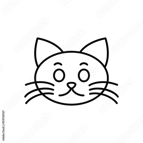 Black Cat icon vector stock illustration