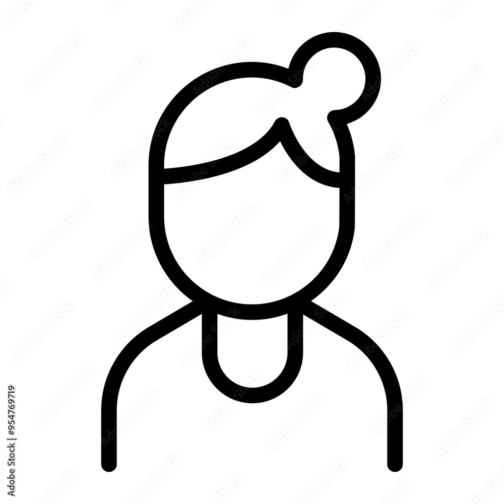 Woman icon in thin line style vector illustration graphic design Woman icon in thin line style vector illustration graphic design