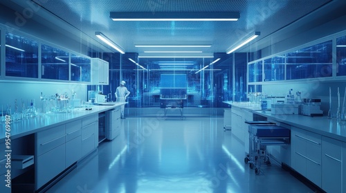 Futuristic Medical Laboratory with Advanced Technology and Equipment