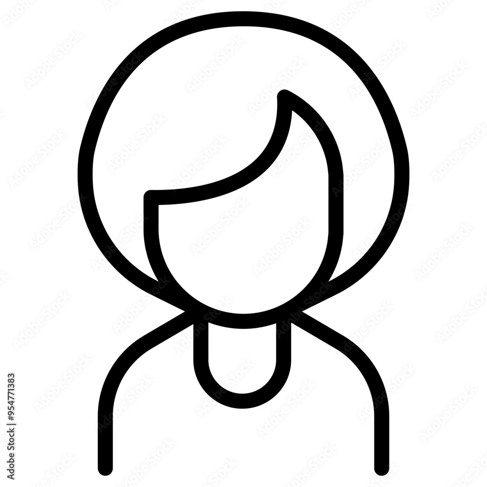 Woman icon in thin line style vector illustration graphic design Woman icon in thin line style vector illustration graphic design