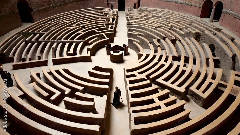 Labyrinth of Law: Intricate Maze with Law Books Symbolizing Legal Complexity for World Law Day. Labyrinth of Law: Intricate Maze with Law Books Symbolizing Legal Complexity for World Law Day.