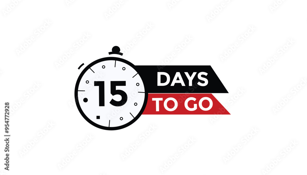 15 days to go Countdown number banner templates. time icon. Vector Illustration 15 days to go Countdown number banner templates. time icon. Vector Illustration