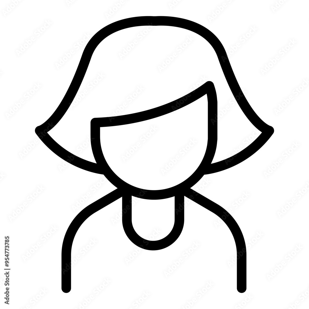 Woman icon in thin line style vector illustration graphic design Woman icon in thin line style vector illustration graphic design