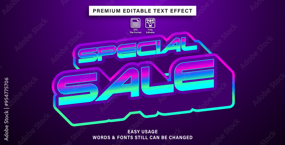 Editable text effect special sale style Editable text effect special sale style