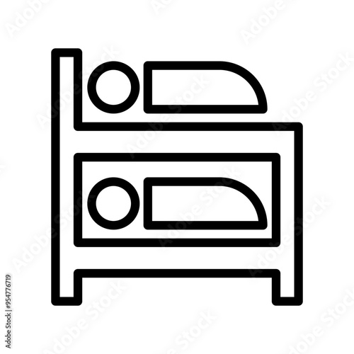 Bunk bed icon in thin line style vector illustration graphic design