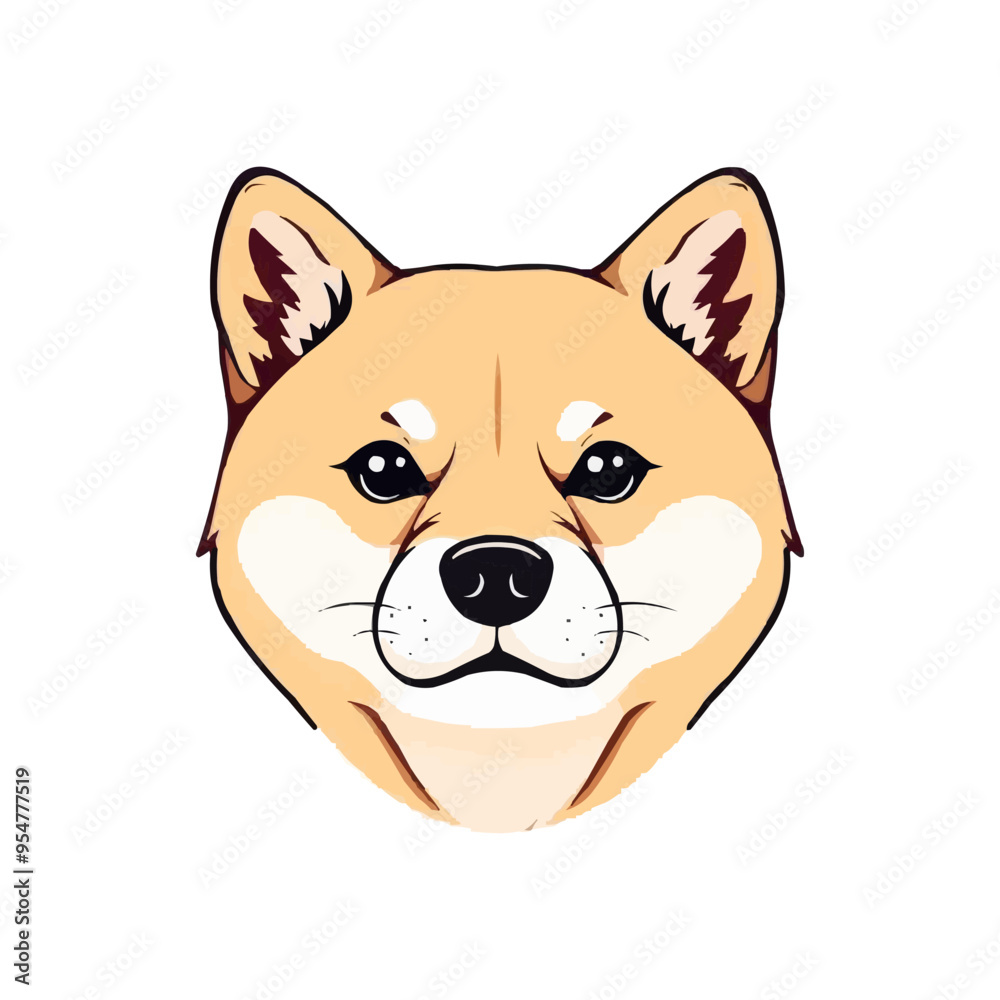 Cute cartoon fat shiba dog vector illustration Cute cartoon fat shiba dog vector illustration