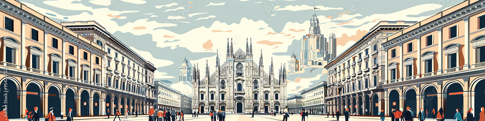 Fototapeta premium Stunning Duomo di Milano: A Geometric Perspective