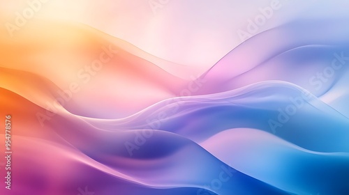 Serene Pastel Waves - Abstract Background with Soft Gradients and Tranquil Atmosphere