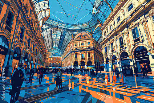 Elegant Galleria Vittorio Emanuele II: A Geometric View