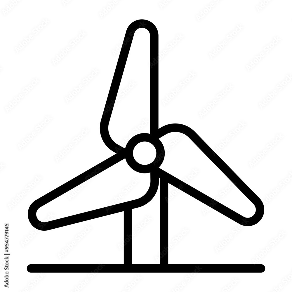 Windmill icon in thin line style vector illustration graphic design Windmill icon in thin line style vector illustration graphic design