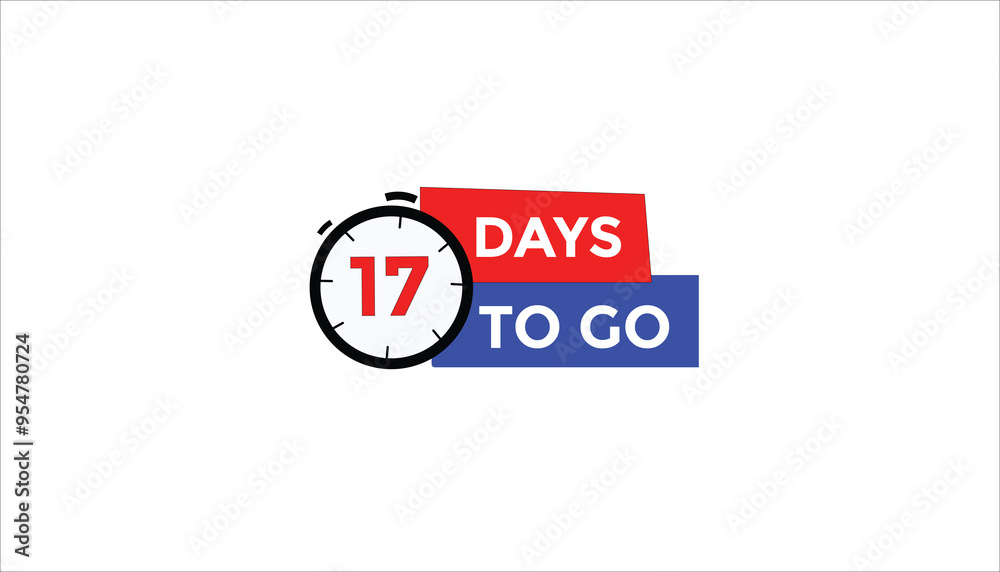 17 days to go Countdown number banner templates. time icon. Vector Illustration 17 days to go Countdown number banner templates. time icon. Vector Illustration