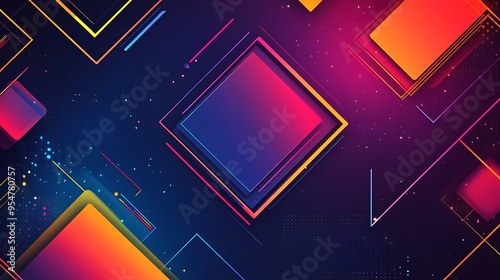 Vibrant Neon Geometric Patterns - Abstract Modern Design Background