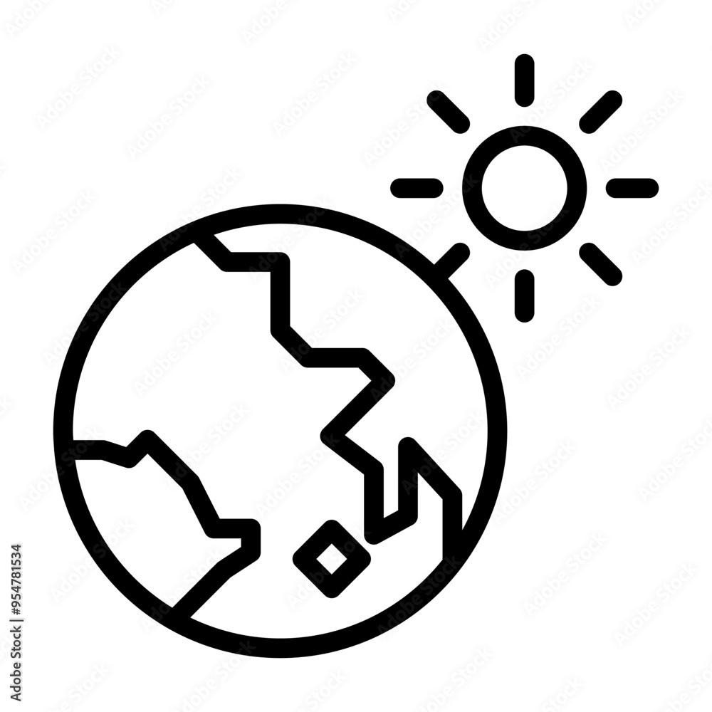 Solar energy icon in thin line style vector illustration graphic design Solar energy icon in thin line style vector illustration graphic design