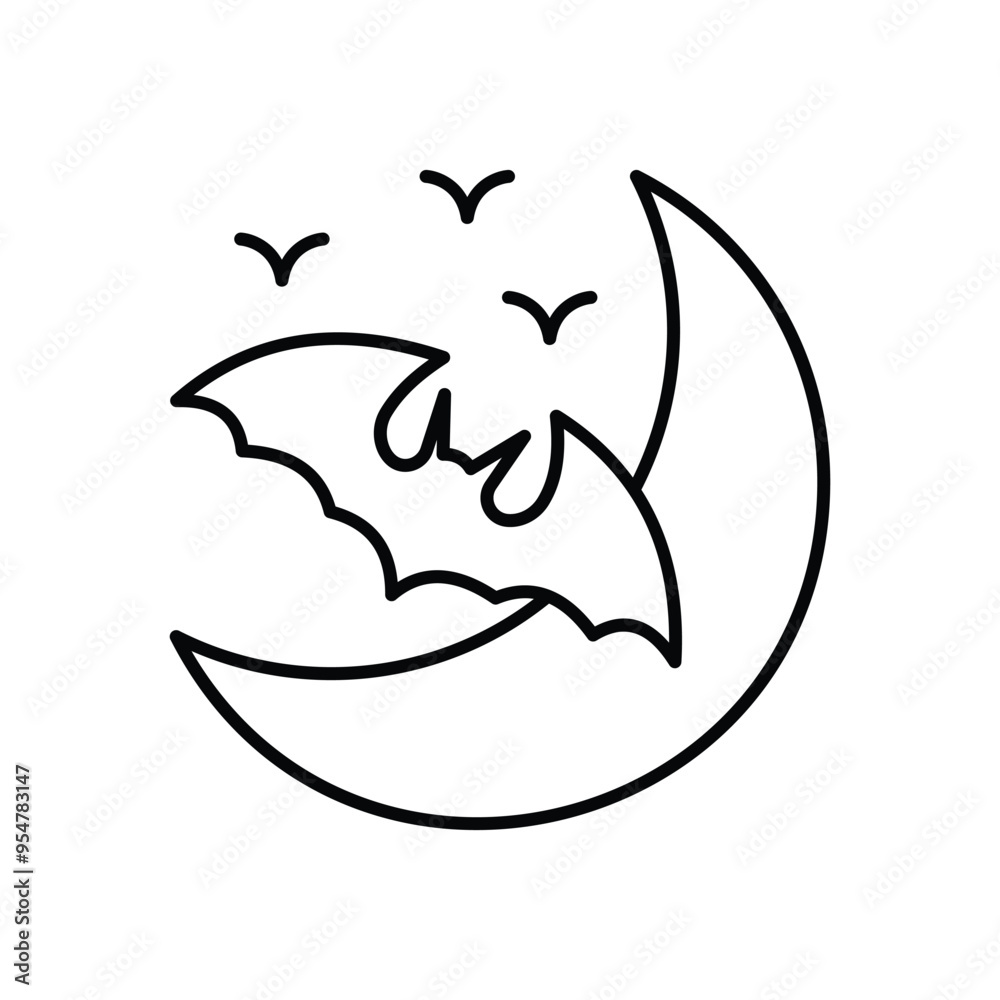 Eerie Moon icon vector stock illustration Eerie Moon icon vector stock illustration