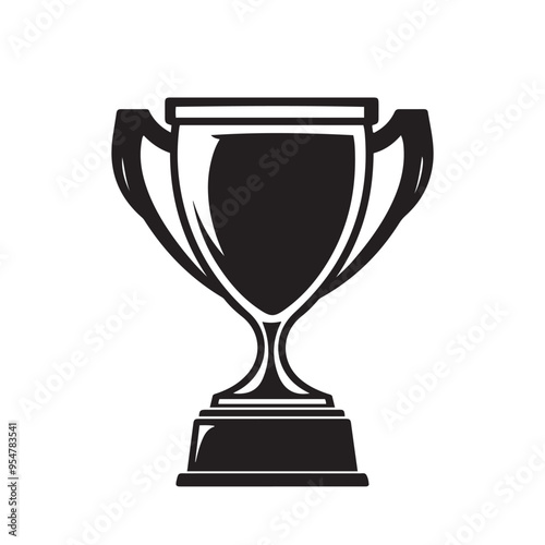 gold cup isolated vector on white background