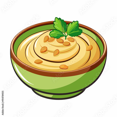 Stylized Hummus Vector Clip Art: Perfect for Graphics and Design