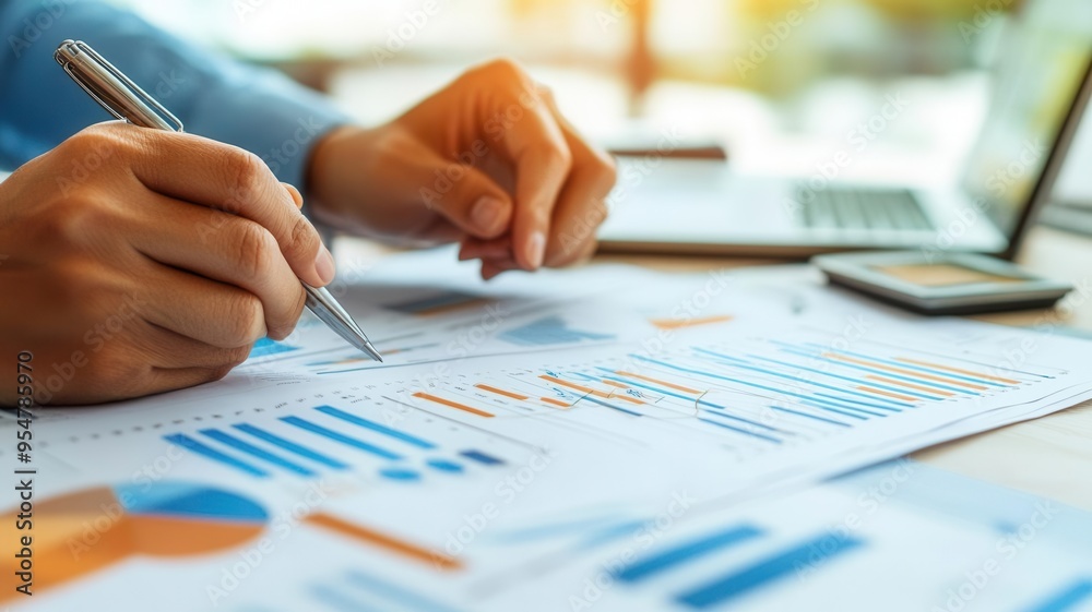 Hands comparing a property appraisal report with a mortgage estimate, close-up view   Real estate valuation, mortgage assessment