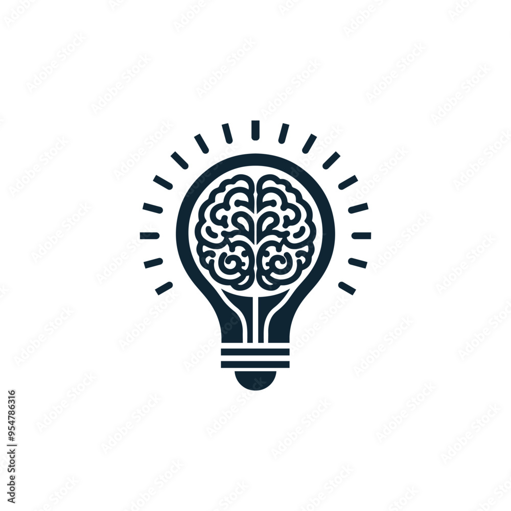 Creative brain in light bulb logo vector illustration, Symbol of innovation, idea, mind, thinking, solution, education, light bulbs with heads, tech brain logo, Brain inside light bulb Creative brain in light bulb logo vector illustration, Symbol of innovation, idea, mind, thinking, solution, education, light bulbs with heads, tech brain logo, Brain inside light bulb