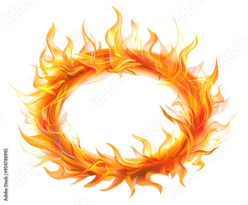 PNG Fiery circular flame illustration